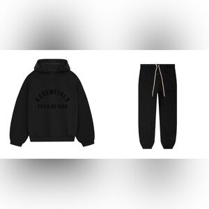 Brand new Essential Jet Black Hoodie and Pants set size Large